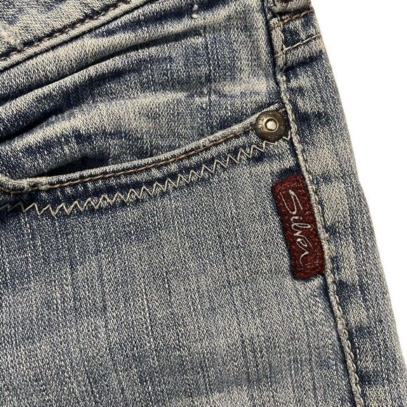 Silver Jeans Santorini Capris Low Rise Straight Leg Blue Denim Women’s Size 28 - Picture 7 of 14